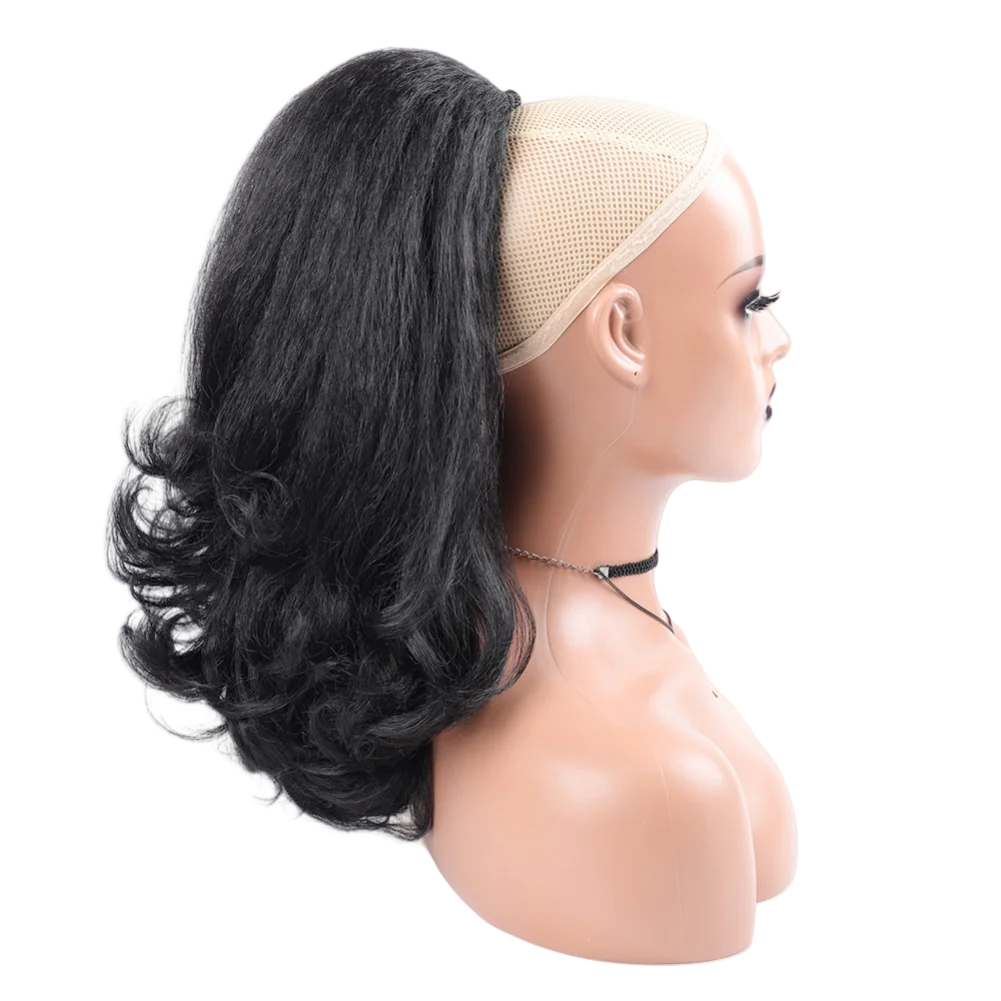 

Short Wavy Synthetic Draw-string Ponytails Wavy Synthetic Ponytail Hair Natural Color Synthetic Ponytails Low Temperature Hair