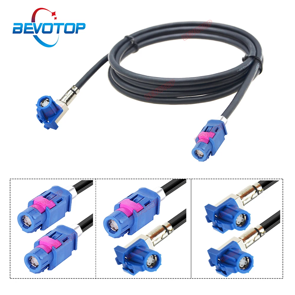 1PCS 4 Pin Blue Jack HSD C Female to C Female Angle 90°/Straight LVDS Connector 4-Core 535 Cable Wire Harness BEVOTOP Auto Cable