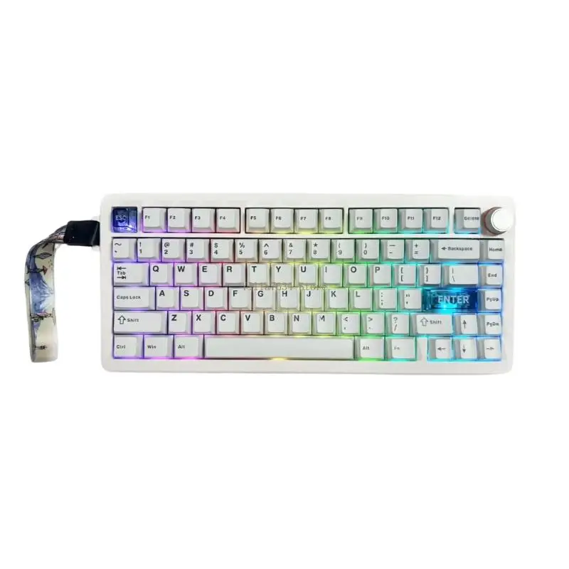  QK75 Wireless Mechanical Keyboard Triple Mode Hot Swappable Color Keyboard with VIA Support for Gaming and Office