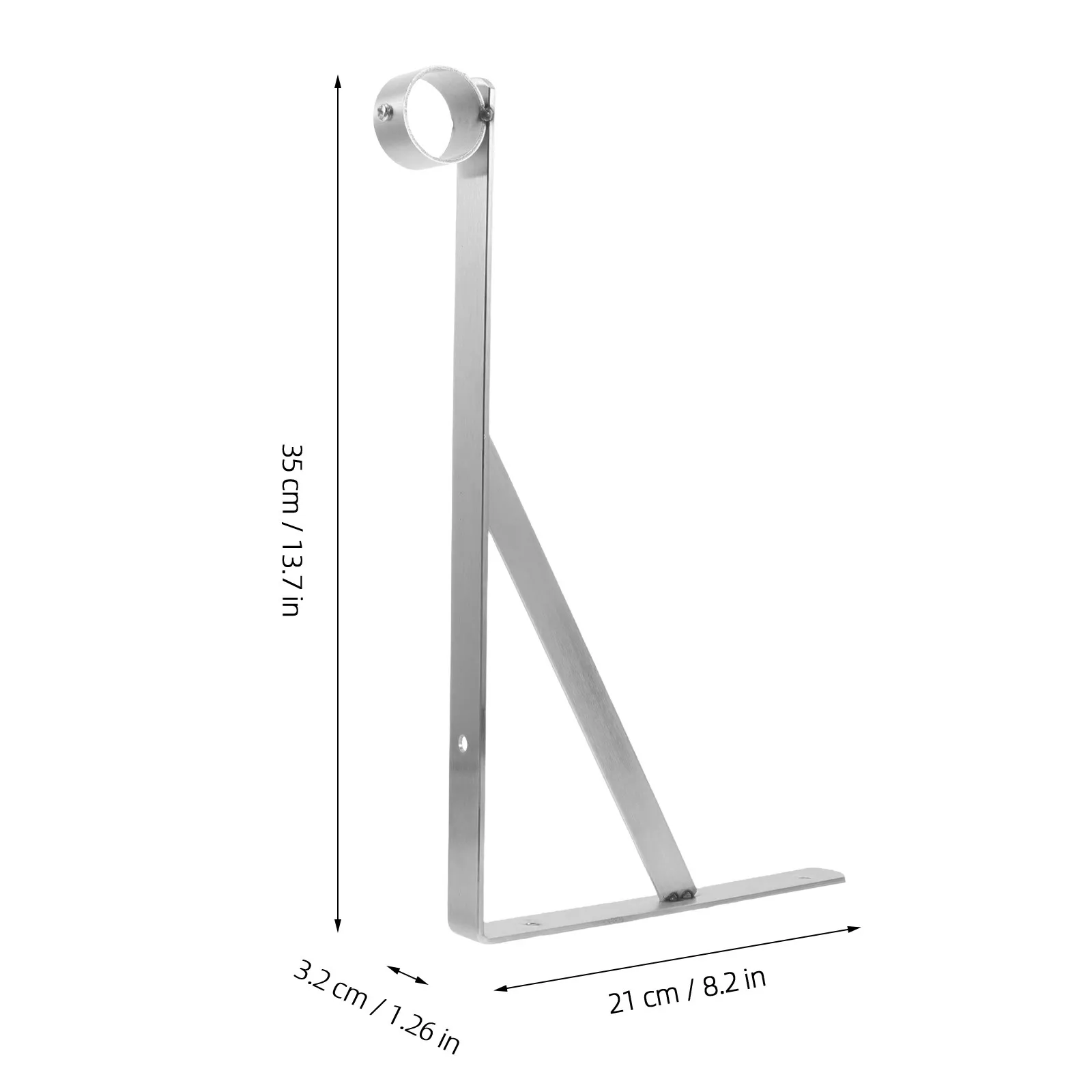 Heavy Duty Stainless Steel Closet Rod Bracket, Wall Mounted Triangle Shelf Support for Bathroom, Kitchen, Drying Rack