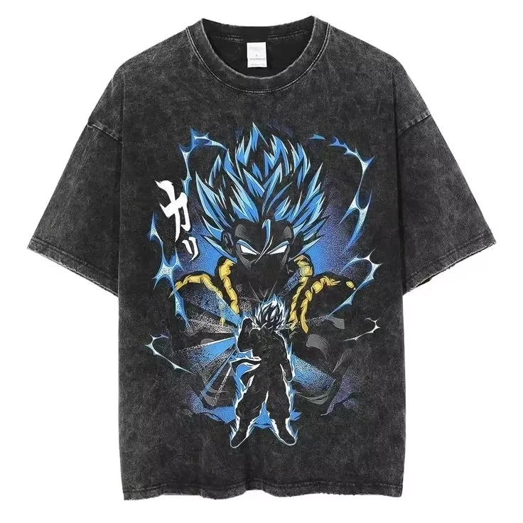 

Anime Dragon Ball Cosplay Washed T-Shirt Cotton Short Sleeve Tops Casual Sports Fitness T-Shirt Men Women Harajuku Y2K Clothing