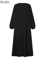 Femmes automne Robe longue musulmane Abaya à manches longues Hijab robes Robe islamique Femme ZANZEA Vintage Ramadan Maxi Robe d'été caftan 6