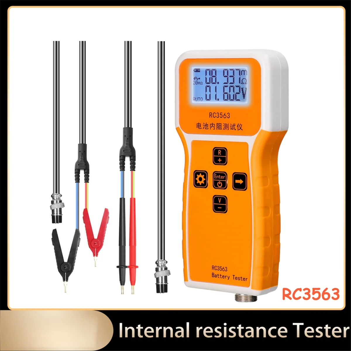 New RC3563 Battery Voltage Internal Resistance Tester Trithium Lithium Iron Phosphate 18650 Battery Tester,Tester Probe Clip