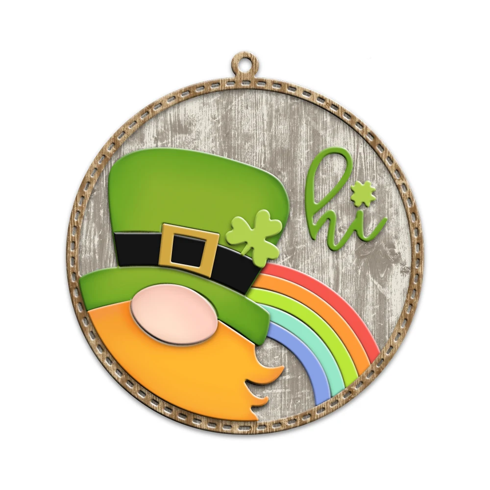 MangoCraft ST. Patrick Day Gnome Round Shaker Cutting Dies For DIY Scrapbooking Supplies Metal Cut Dies For Card Album Decor