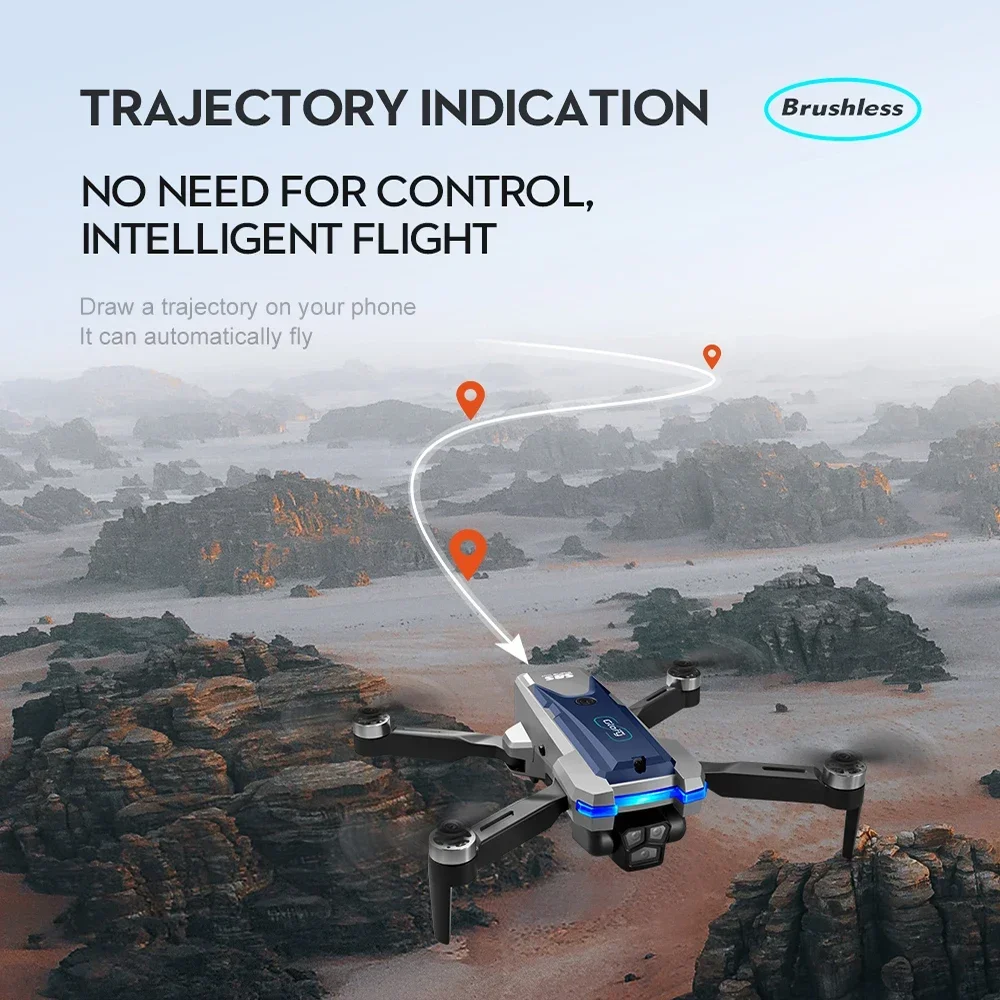 S8S RC Dron Brushless Motor 4K HD Three ESC Camera Optical Flow 360° Obstacle Avoidance Drone with Camera Foldable Quadcopter