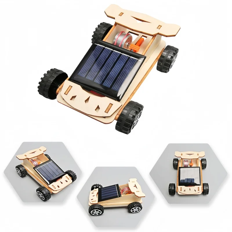 1 Set DIY Science Experiment Kit & Education Model DIY Solar-Powered Racing Cars Toy Physics Science Toys For Children Gift