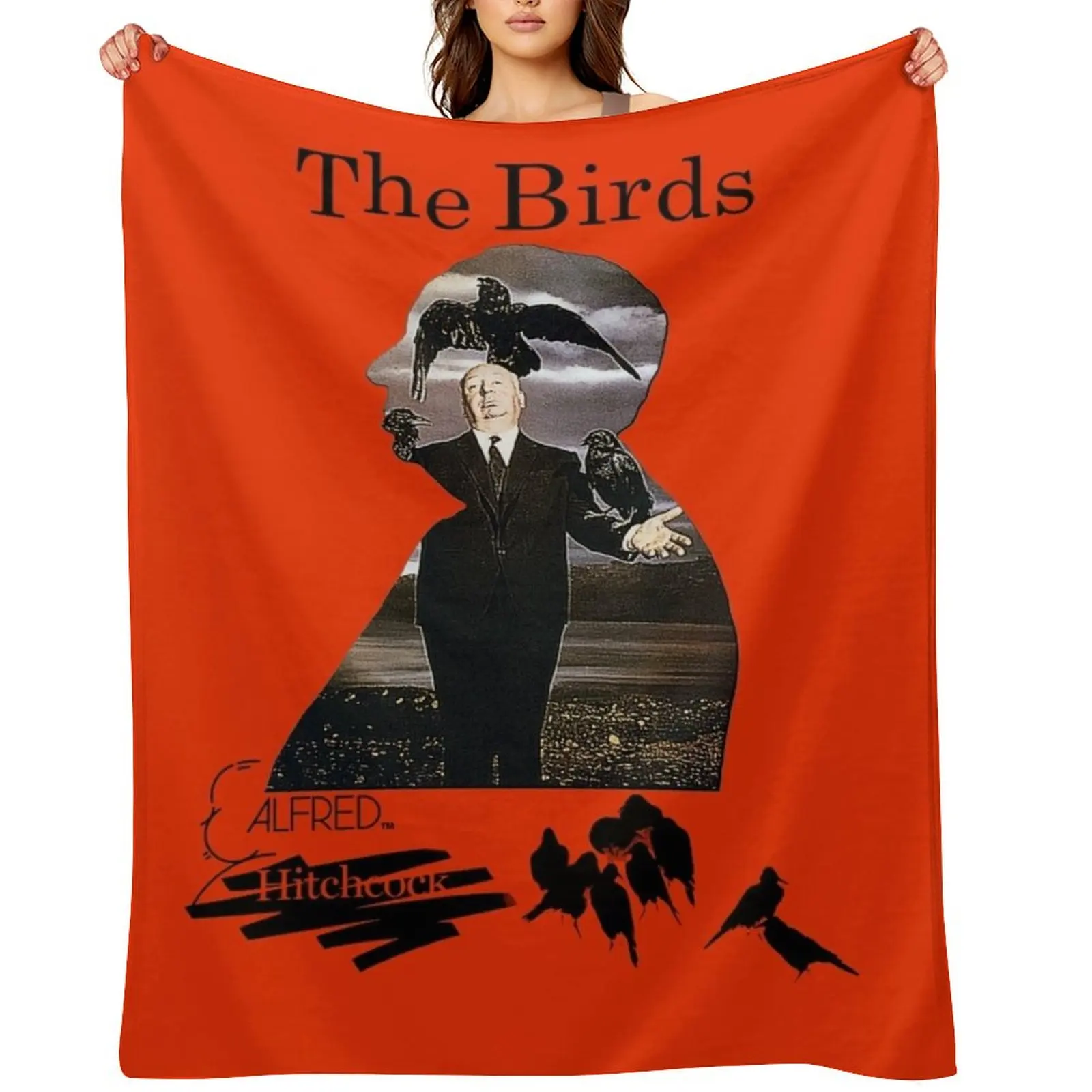 

Alfred Hitchcock - The Birds (Orange Version) Throw Blanket Thin Winter beds Single Flannel Fabric Blankets