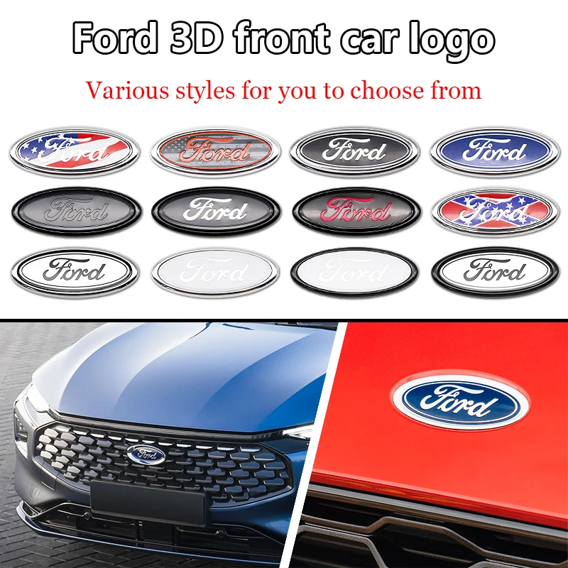 11.5cm Car Front Rear Trunk Emblem Cover Sticker for Ford Focus Mondeo Edge Ecosport Ranger Fiesta Fusion Kuga Accessories