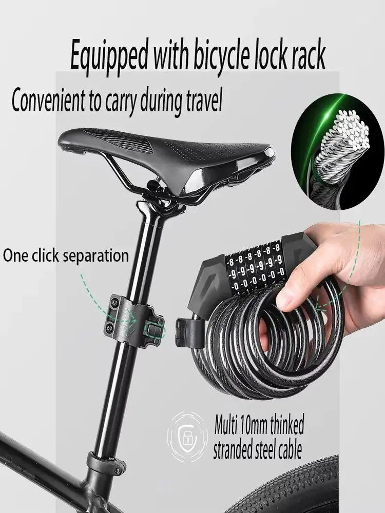 AliExpress TOSUOD bicycle cable lock MTB road bicycle anti-theft four or five digit password scooter motorcycle accessories bicycle lock