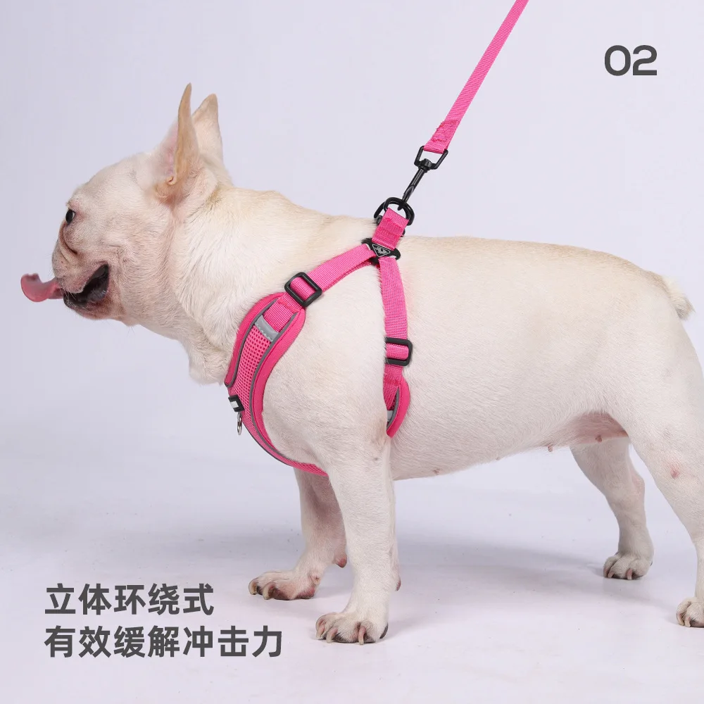 New Dogs Chest Strap Integrated Light Burden Reduction Dog Walking Rope Can Hang Dog Tag Highlight Reflective Pet Leash