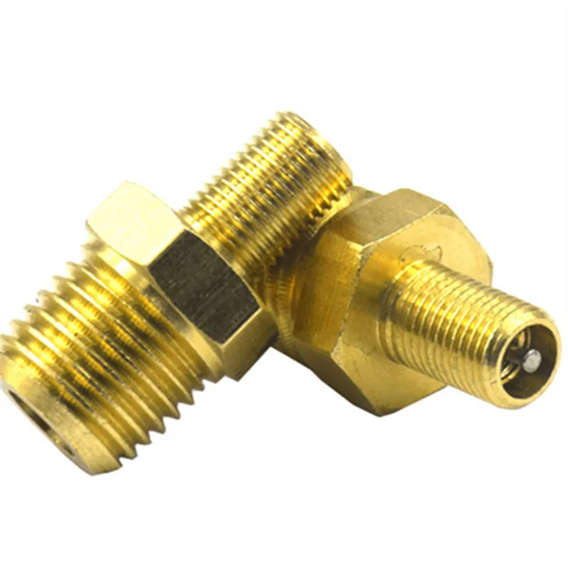 

2pcs Brass Air Compressor Tank Fill Valve Double Head M10/1/8''/1/4'' NPT MPT Multi-size Fitting for Compression Tank