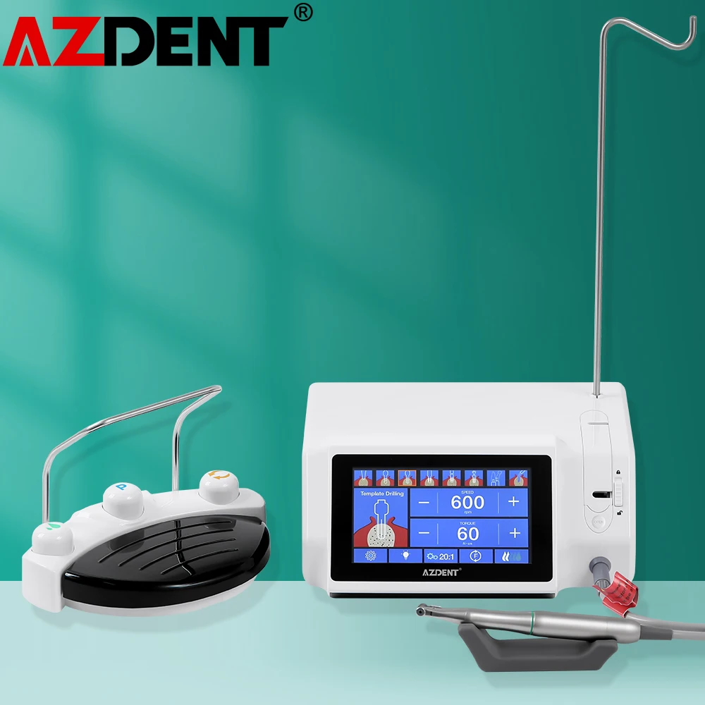 Azdent Dental Implant Surgical Brushless Motor 3 in 1 Dental Surgery Micromotor with  LED  8 Setting Programs Touch Screen Lab