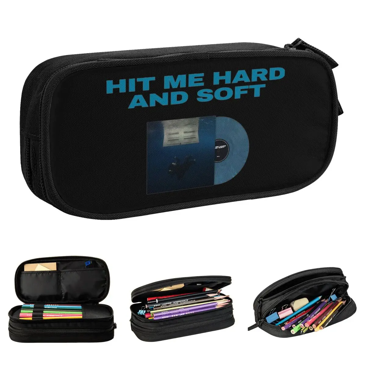 Classic Hit Me Hard And Soft Pencil Case Pencil Box Pen for Student Big Capacity Bag School Supplies Zipper Accessories