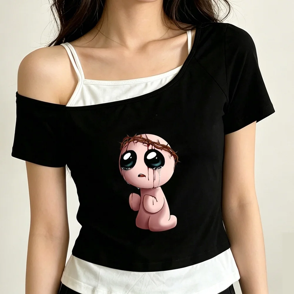 the Binding of Isaac cropped top women baddie vintage gothic anime meme shirt gyaru goth funny dollette meme