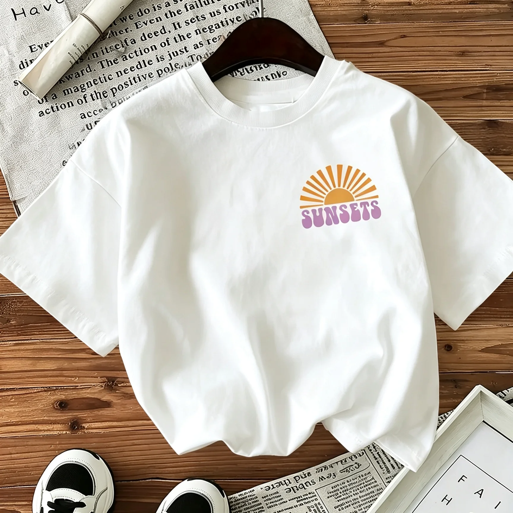 Forever Chasing Sunsets Printed T-Shirts Female Funny T Shirts Korean Fashion Graphic Casual Summer Tops Women Clothing