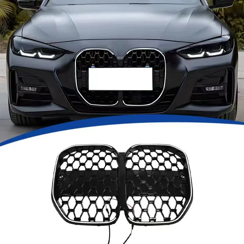 LED Light Grilles For 2020-2025 BMW 4 Series 2-Door G22 Front Bumper Kidney Grill Modified Luminous Strip Grille Racing Grills