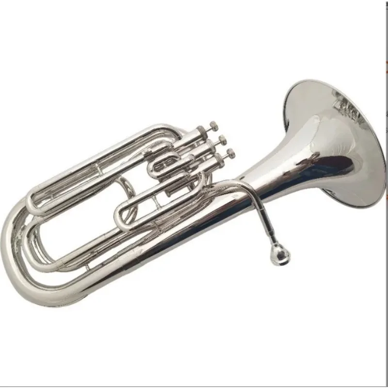 Nickel-plated B-flat Three-key Baritone Horn Beginner's Model Band Performance Hot Selling Model