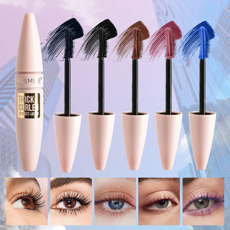 MLSMILE Mascara volumisant imperméable et résistant aux taches, 5 couleurs, allongeant et Dense