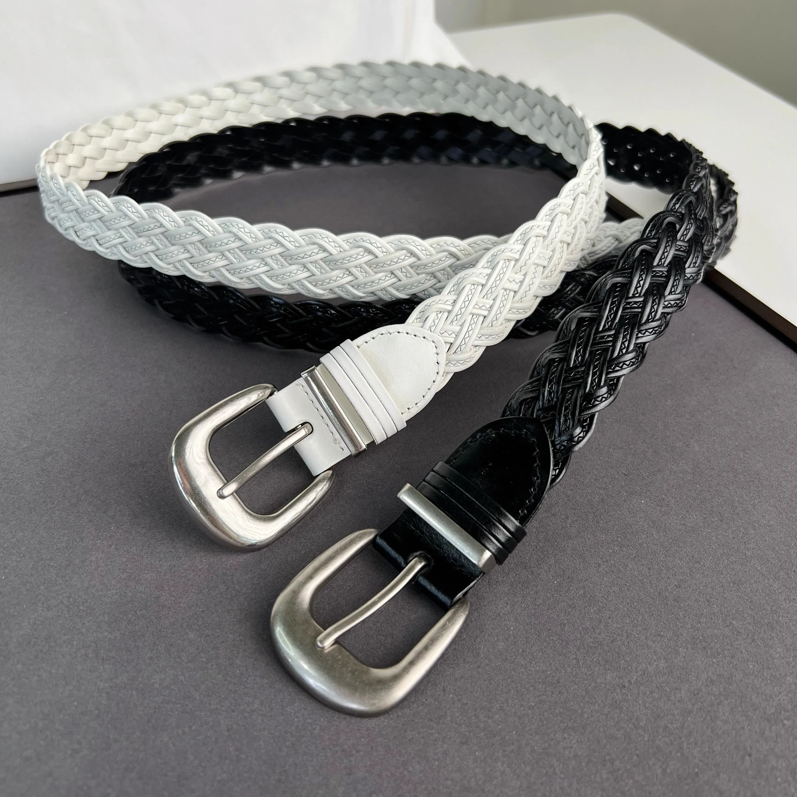 

Женский модный вязаный корсет с серебряной пряжкой, женское пальто с поясом, платье с поясом, широкий пояс J1488