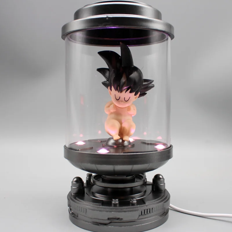 18cm Dragon Ball Anime Figures Gk Infant Son Goku Cell Petrie Dish Luminous Desktop Honors Model Collectable Kids Toy Doll Gifts