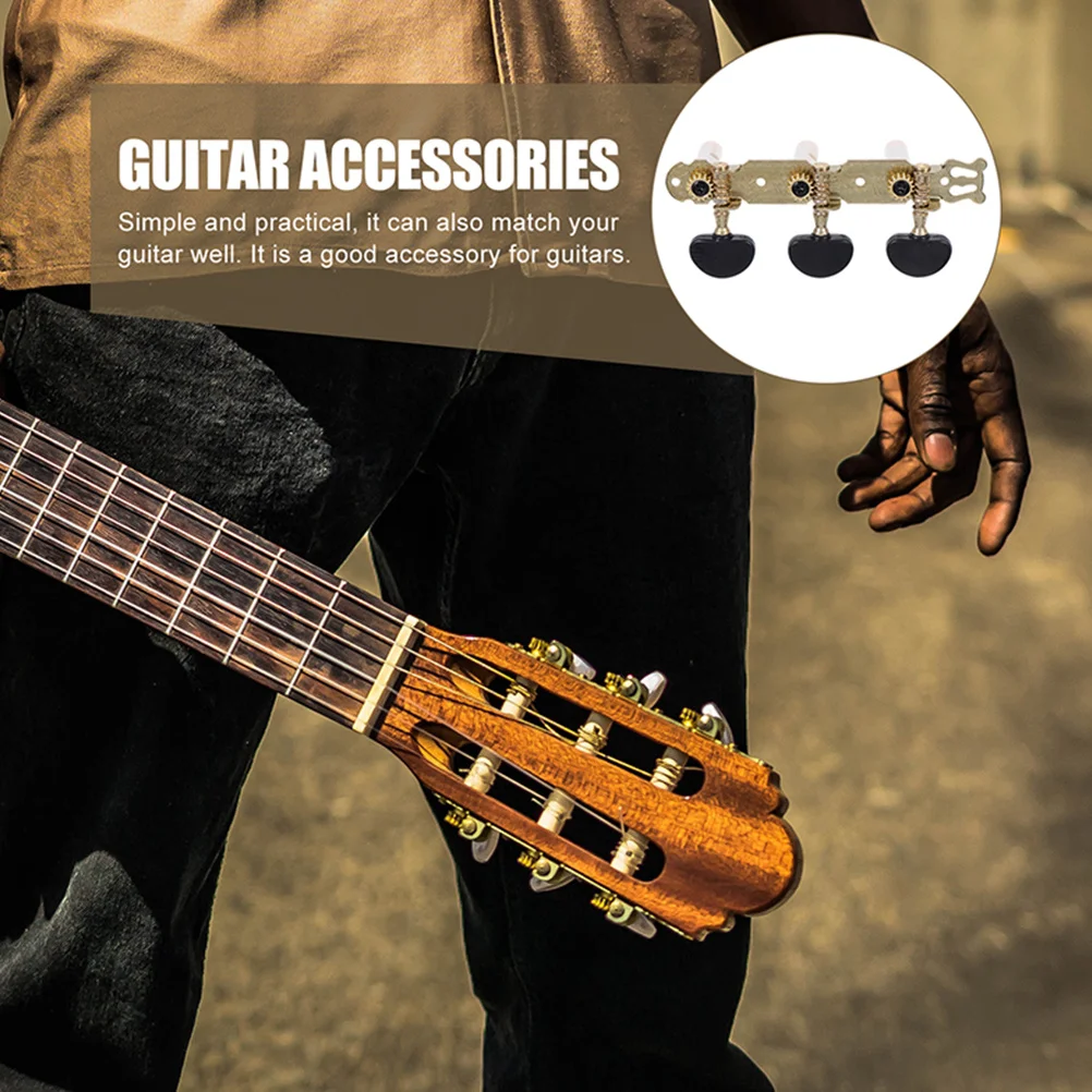 

1Set Black Acoustic Guitar Tuning Pegs Fully-Enclosed Durable Professional String Tuners Easy Install Guitar