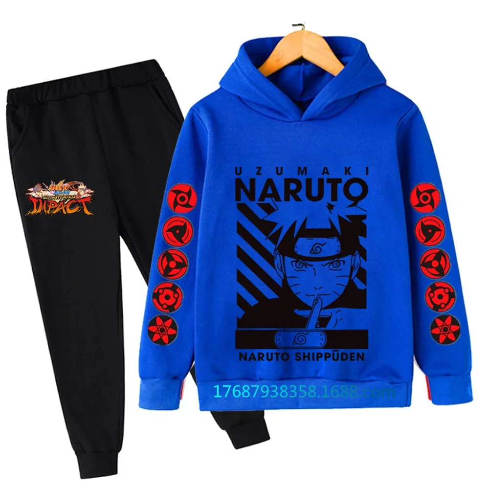 

Детская одежда Naruto с капюшоном, одежда для девочек, комплекты из 2 предметов для мальчиков, толстовки, топ + штаны, детский костюм, спортивный костюм, спортивная одежда