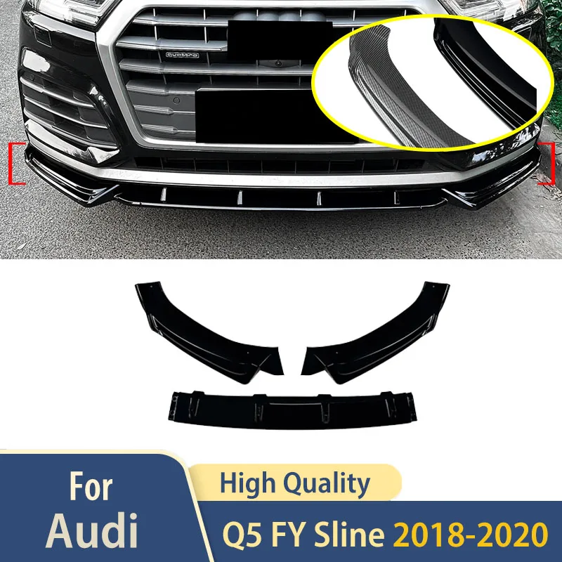 

Авто спойлер, аксессуары для бампера для Audi Q5 FY Sline 2018-2020, передний бампер автомобиля, обвесная часть, внешний сплиттер, диффузор, детали