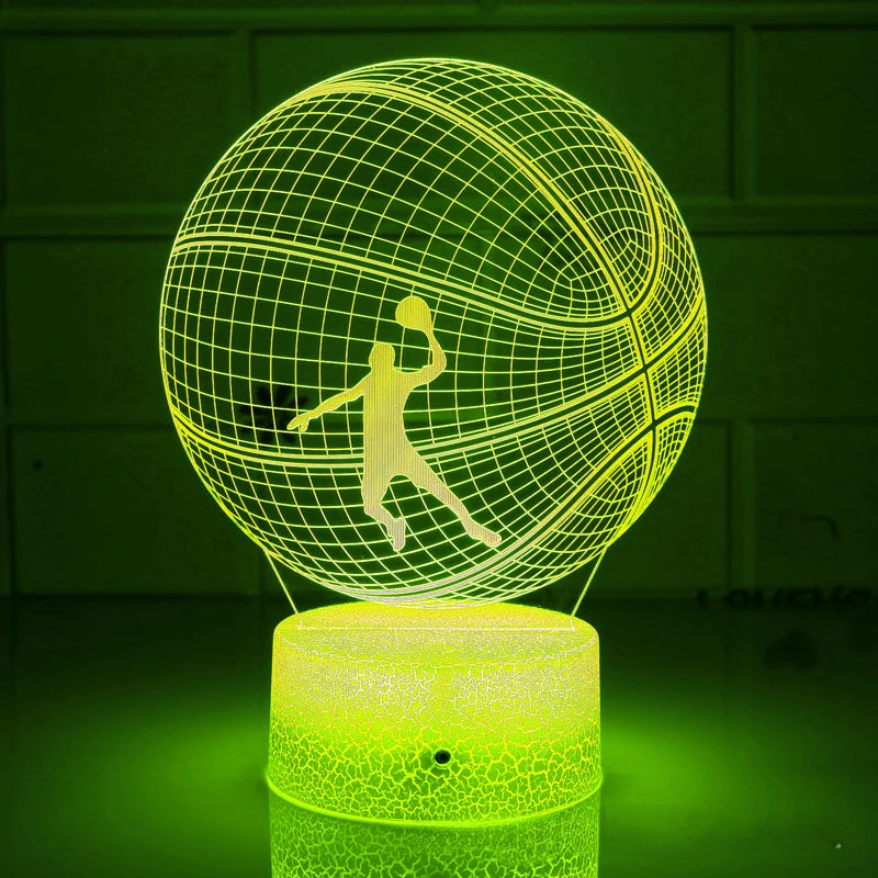 Nighdn 3D Basketball Night Light 7 Color Changing LED Night Lamp for Kids Bedroom Decor Birthday Christmas Gift for Boys Girls