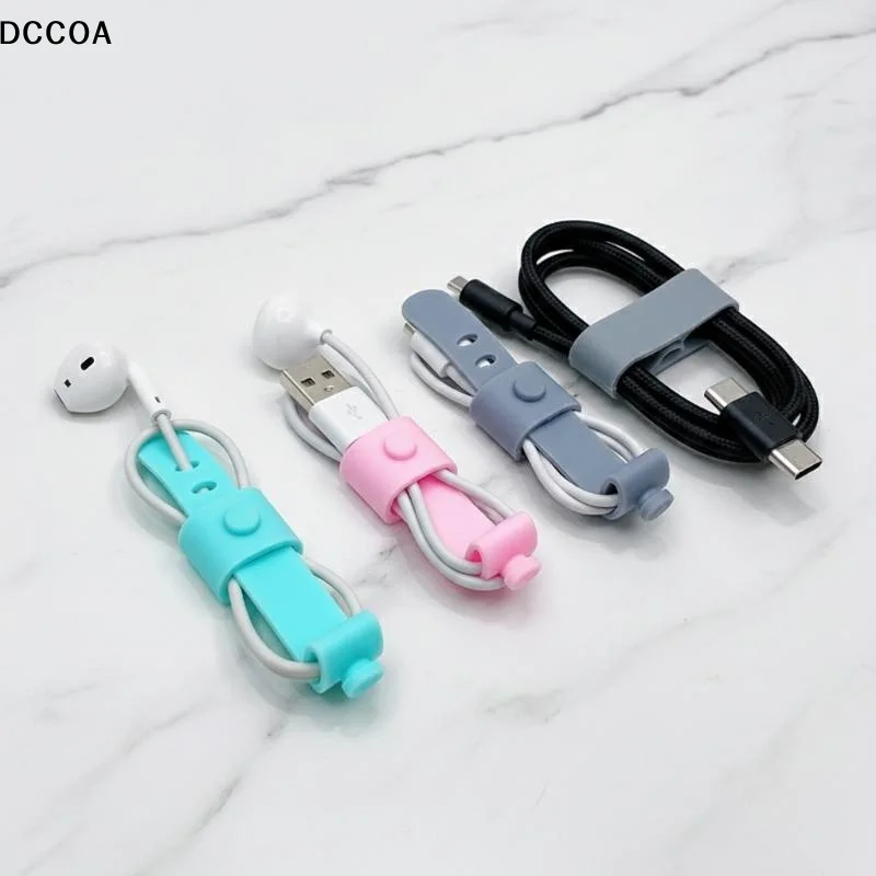 Cable Organizer Silicone Wire Binding Reusable Bobbin Winders Set for Data Charging Cords Organization at Home Office