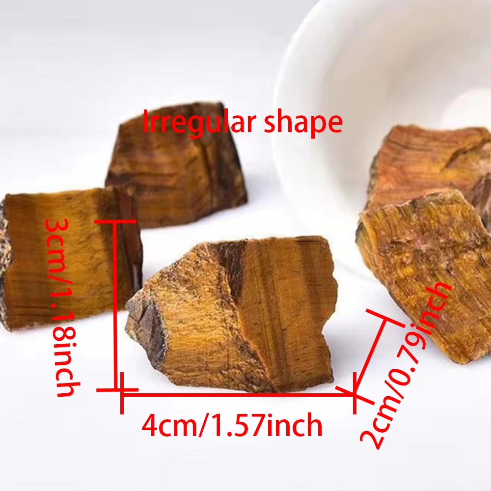 Natural Tiger’s Eye Stone Minerals Specimen Raw Mineral Irregular Shape Yellow Tiger’s Eye Stone Fish Tank Bulk Decorative Rock