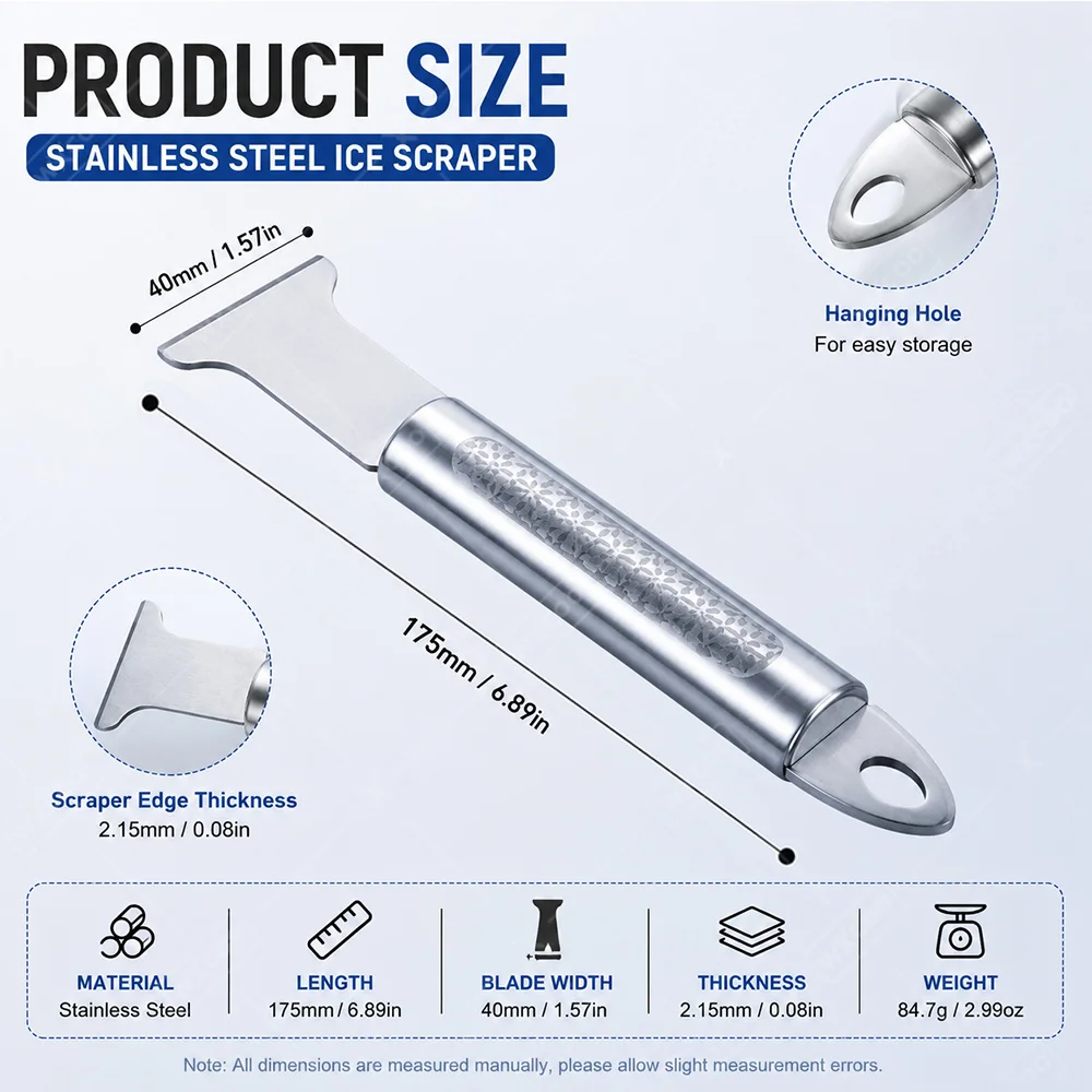 Stainless Steel Freezer Deicers Refrigerator Deicers Ice Scraper Defrost Cleaning Shovel Household Cleaning Gadget Removal Scoop image 4