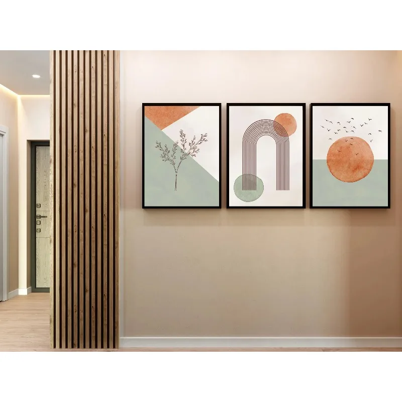 3 Abstract Earthy Poster for Geometric and Minimalist Mid Century Japandi Interior | Modern Photo Wall Gallery Wall Decoration