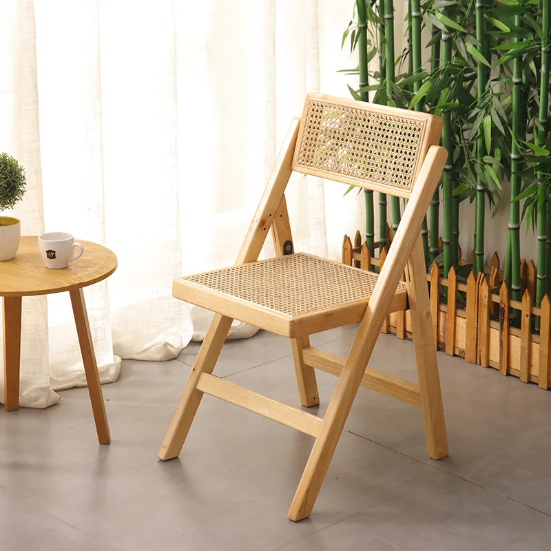 Wuli Solid Wood Folding Chair Home Back Chair Solid Wood Dining Chair Office Computer Chair Stool New Hot Sale 2024 DropShipping