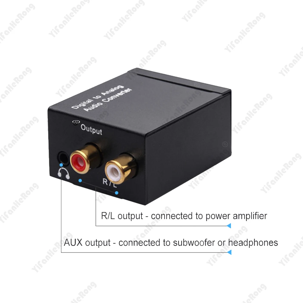 Convertidor de Audio Coaxial de fibra óptica Toslink Digital a Jack, amplificador estéreo analógico de 3,5mm para RCA SPDIF, decodificador de Audio Digital