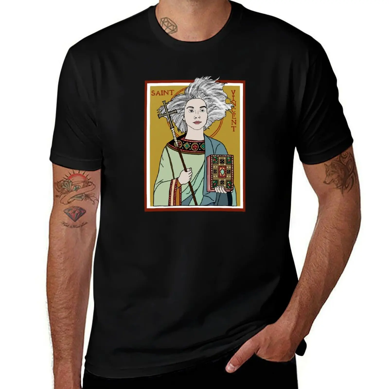 

St. Vincent Band Art T-Shirt cotton t shirts man 100% t shirt man casual T-Shirt