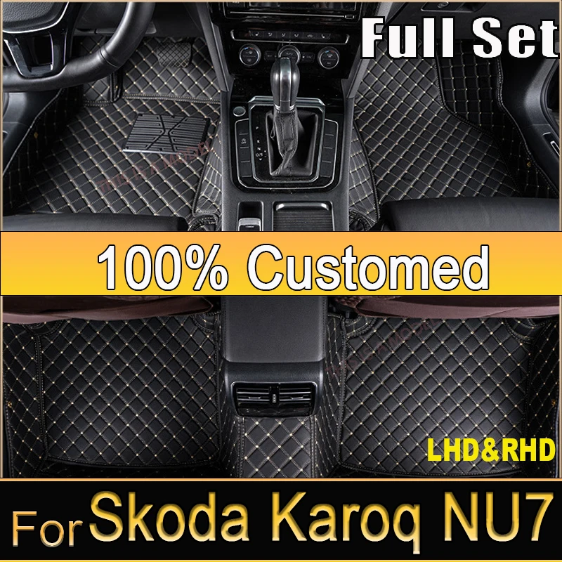 

Car Mats For Skoda Karoq NU7 2017~2022 Leather Floor Mat Auto Carpets Set Rugs Pad Interior Parts Car Accessories 2018 2019 2020