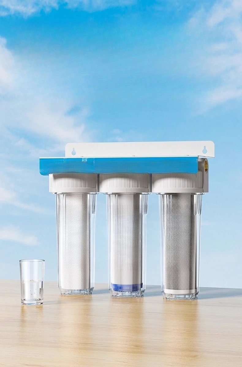 Pre-three-stage filter tap water big white transparent bottle 10-inch kitchen water purifier filter bottle household