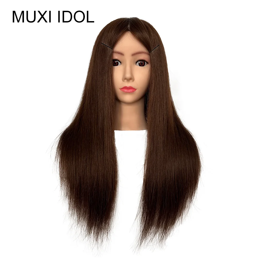 22'' Mannequin Head With 95% Human Hair Styling Training Head Dolls for Cosmetology Manikin Maniquins Practice Head