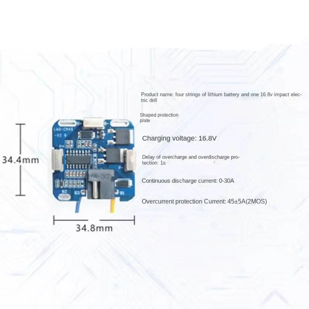 

New PCB Charging Drill Protection Board 4S MOS Battery Charging Protection Board 16.8V Protection Circuit Board Charging Drill