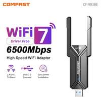 COMFAST WiFi 7 USB Adapter BE6500 2.4G&5.8G&6GHz Tri-band Wireless Network Card 6500Mbps Free-Drive WiFi7 Adaptador for Win10/11