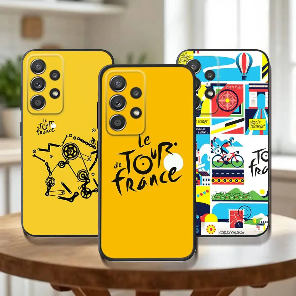 

T-Tour De France Bicycle Exercise Phone Case For Samsung Galaxy A73,30,32,72,51,53,52,71,22,5G,Note,J7,8,9 Soft Black Cover