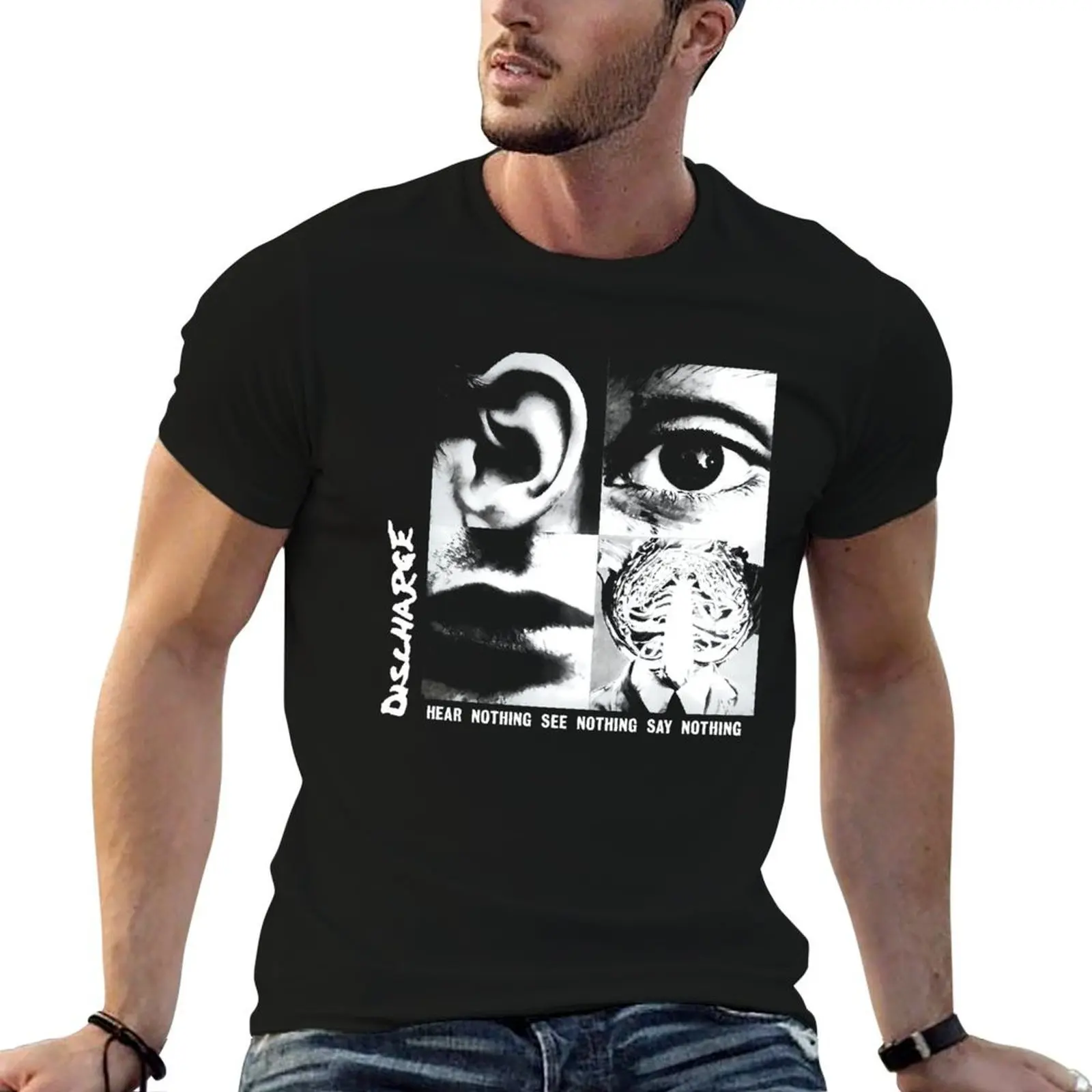 

Discharge Band T-Shirt cotton tshirt 100% man t shirts for men funny t shirts dark humor T-Shirt