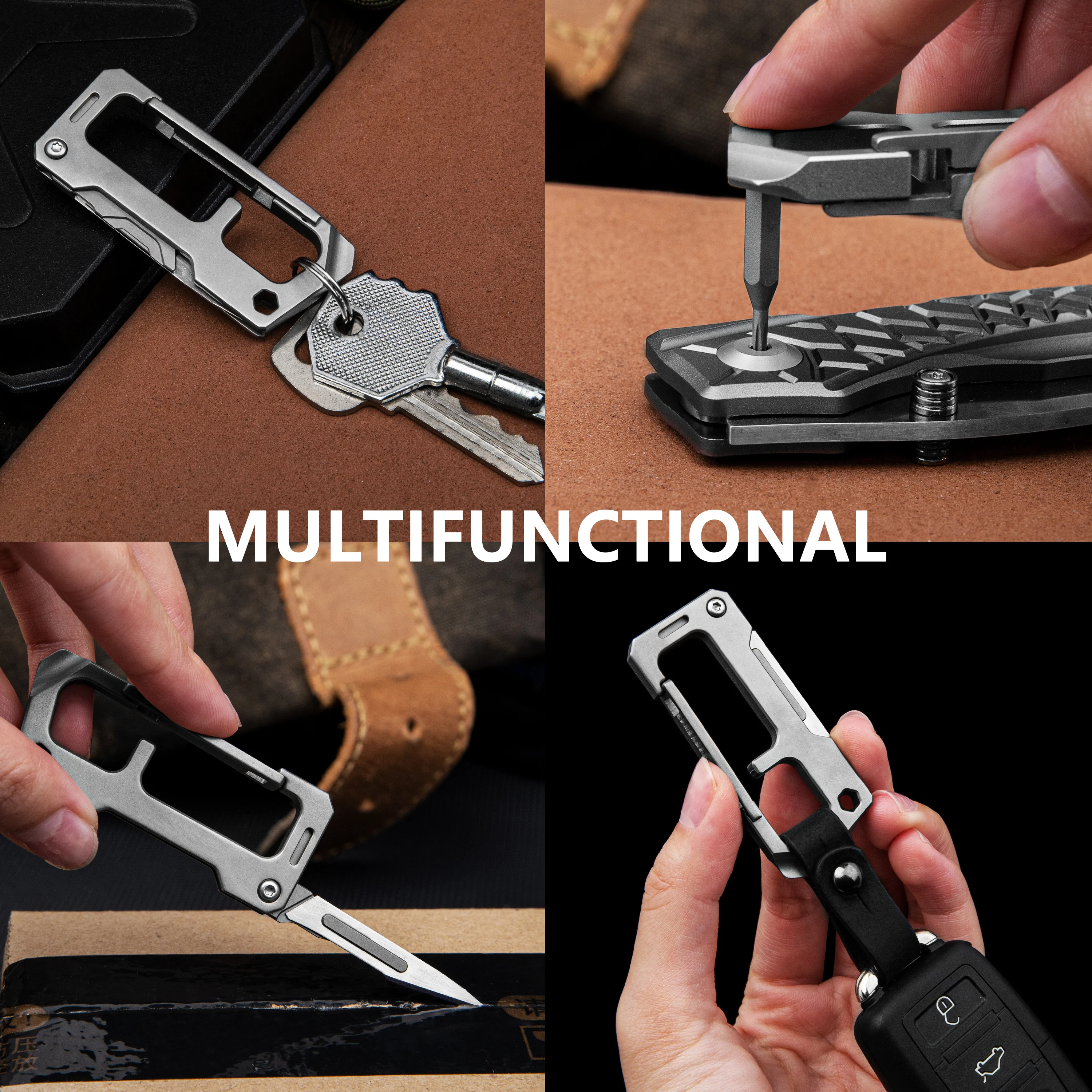 Multifunctional EDC Tool Titanium Alloy Key Chain Knife Stainless Steel Surgical Blade New Best Folding Knives