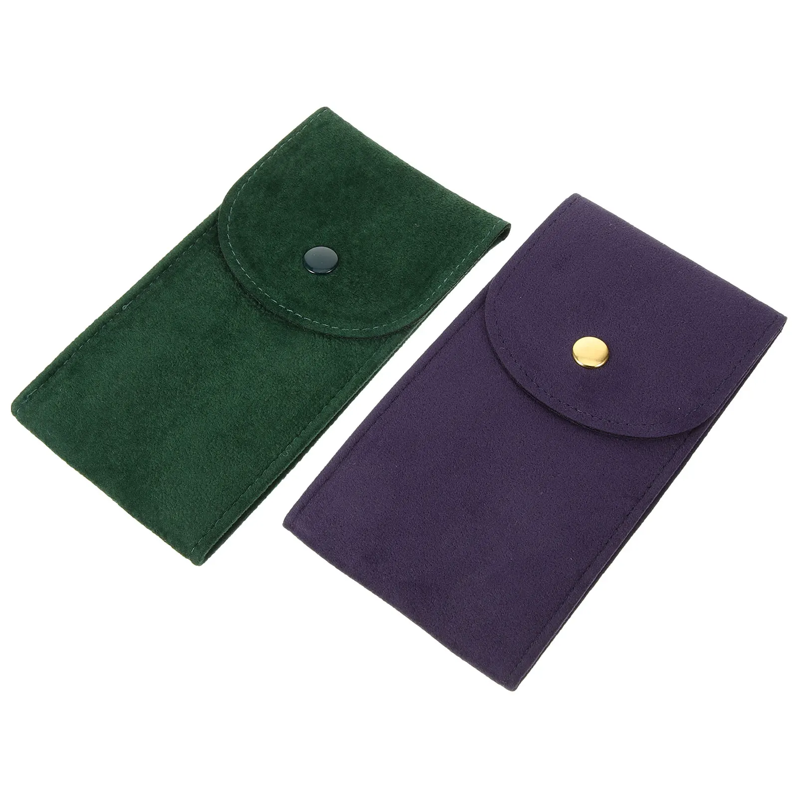 

2 Pcs Double Sided Green Portable Pouch Blue Portable Watch Storage Bag Case Protective Watch Pouch Storage Bag