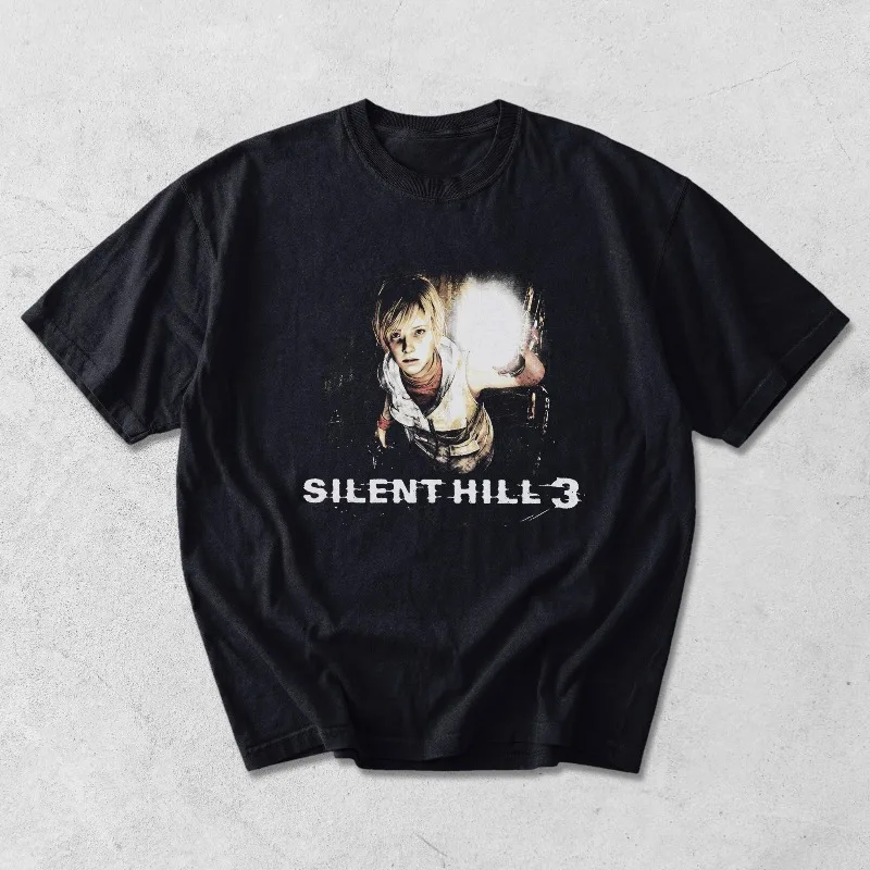 Silent Hill 3 Retro Pattern T-shirt Summer New Retro Casual Suitable for Both Men and Women
