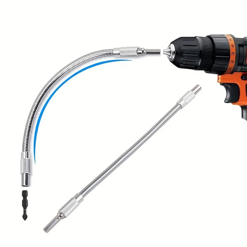 

Versatile Magnetic Flexible Bit Extension - 1/4 "Hex Shank for Electric Screwdrivers and Electric Drills with Metal Flexible Sha