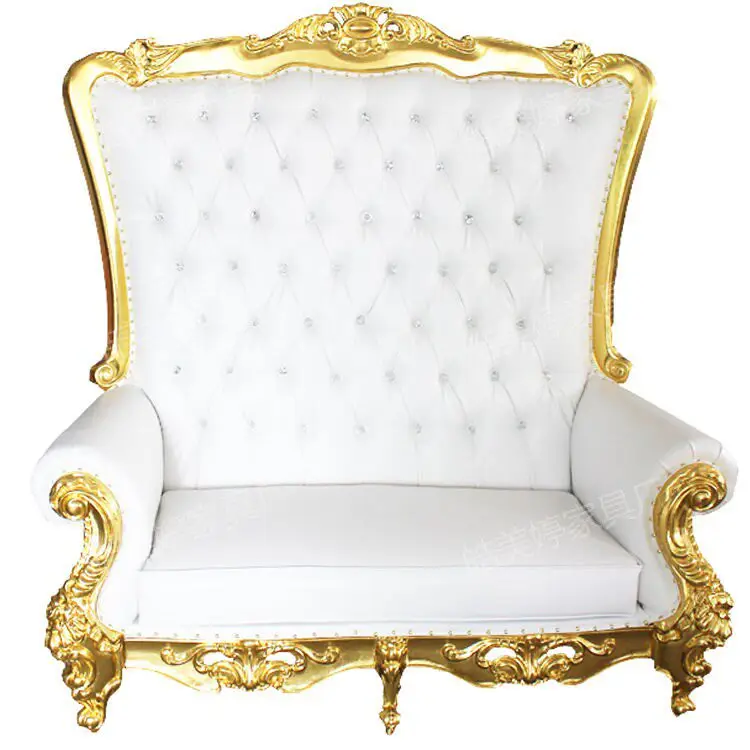 European classical double high chair hotel clubhouse high-end wedding decoration king queen chair