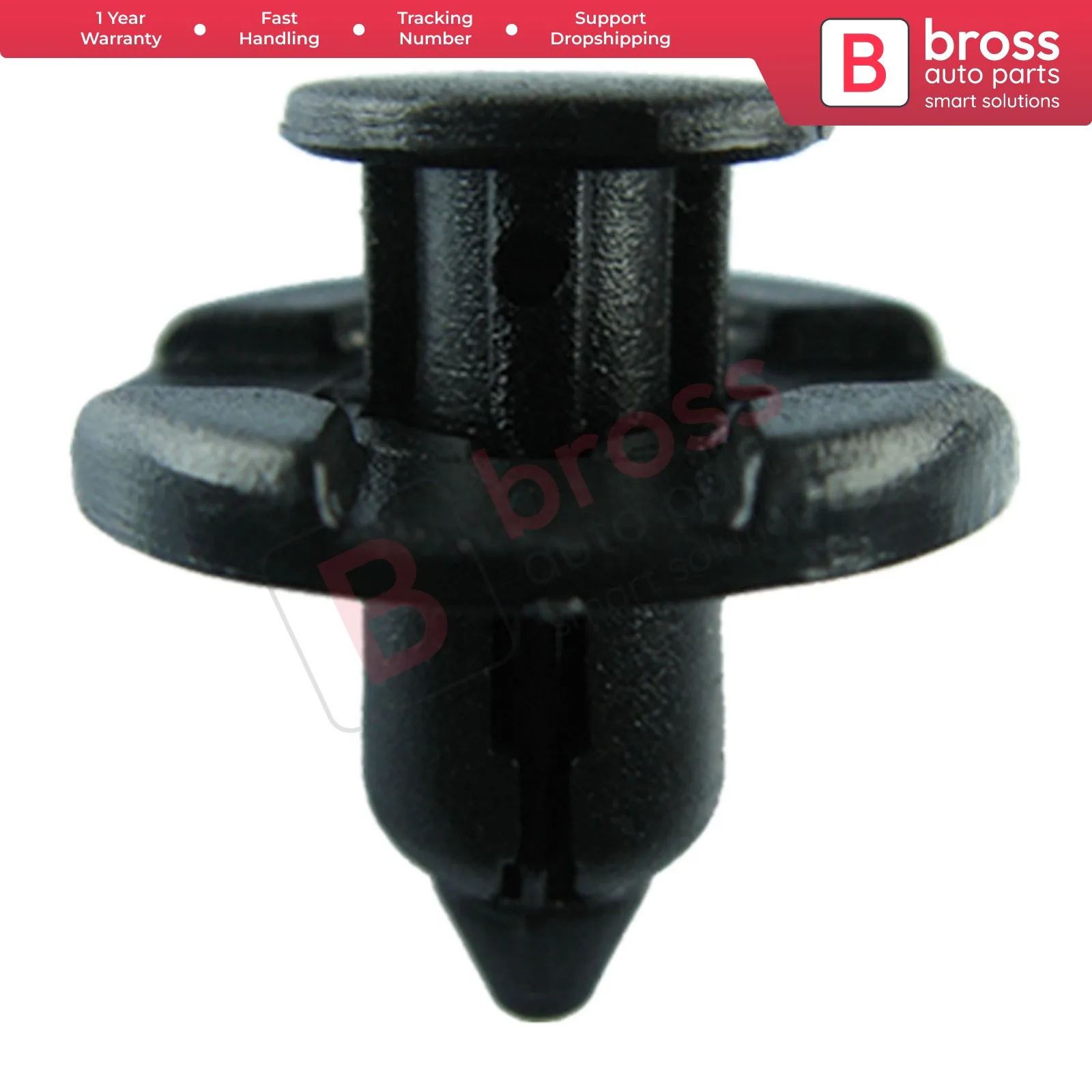 BCF1087 10 Pcs Push-Type Retainer, Black for Nissan : 01553-09321; Mitsubishi: MR328954, Toyota: 90044-68320; DAIHATSU: 90044