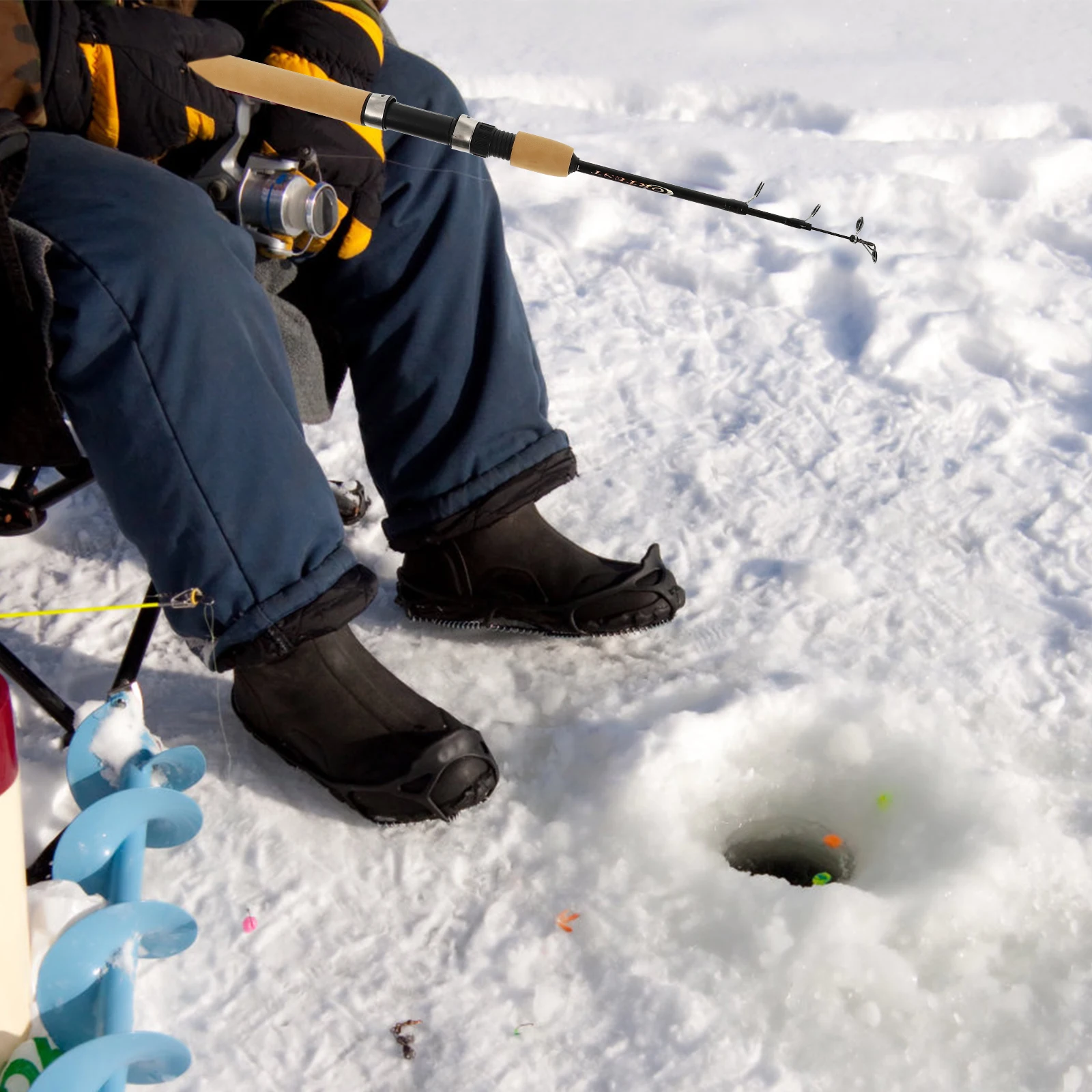 

Shrimp Rod Fishing Rod Compact Ice Fishing Pole Adjustable Portable Accessories Outdoor for Backpacking