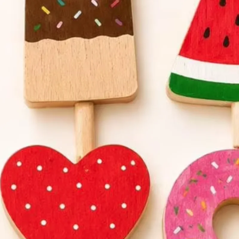 

Wooden Shapes Painting Supplies,DIY Craft Stick Summer Ice Cream Shaped Wooden Paint Craft for Home Decoration